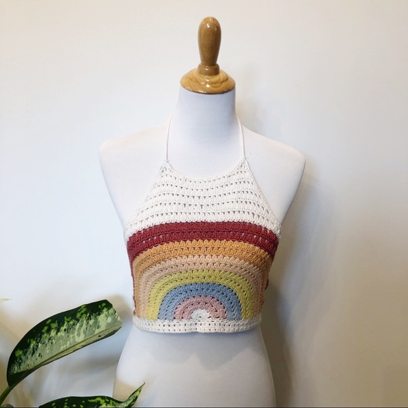 american eagle crochet crop top